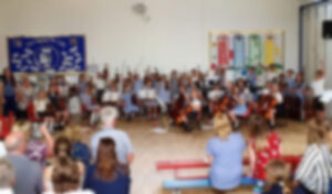 Children participating in the String concert at the Rougham School Hall