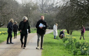 Members 0f the Suffolk Garden Trust with a special interests in Narcissi visited Rougham Hall to see if historic daffodils collection as part of their search of Suffolk breeder Rev Englehart's highly prized cultivars.